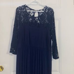 ChicSoul Boutique dress. Size 3xl. Navy. Lace. Cotton. Floor length.
